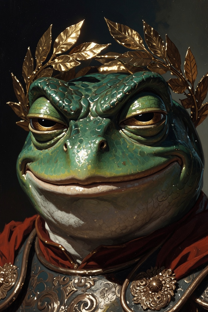 Close-up smug face of Kekius Maximus